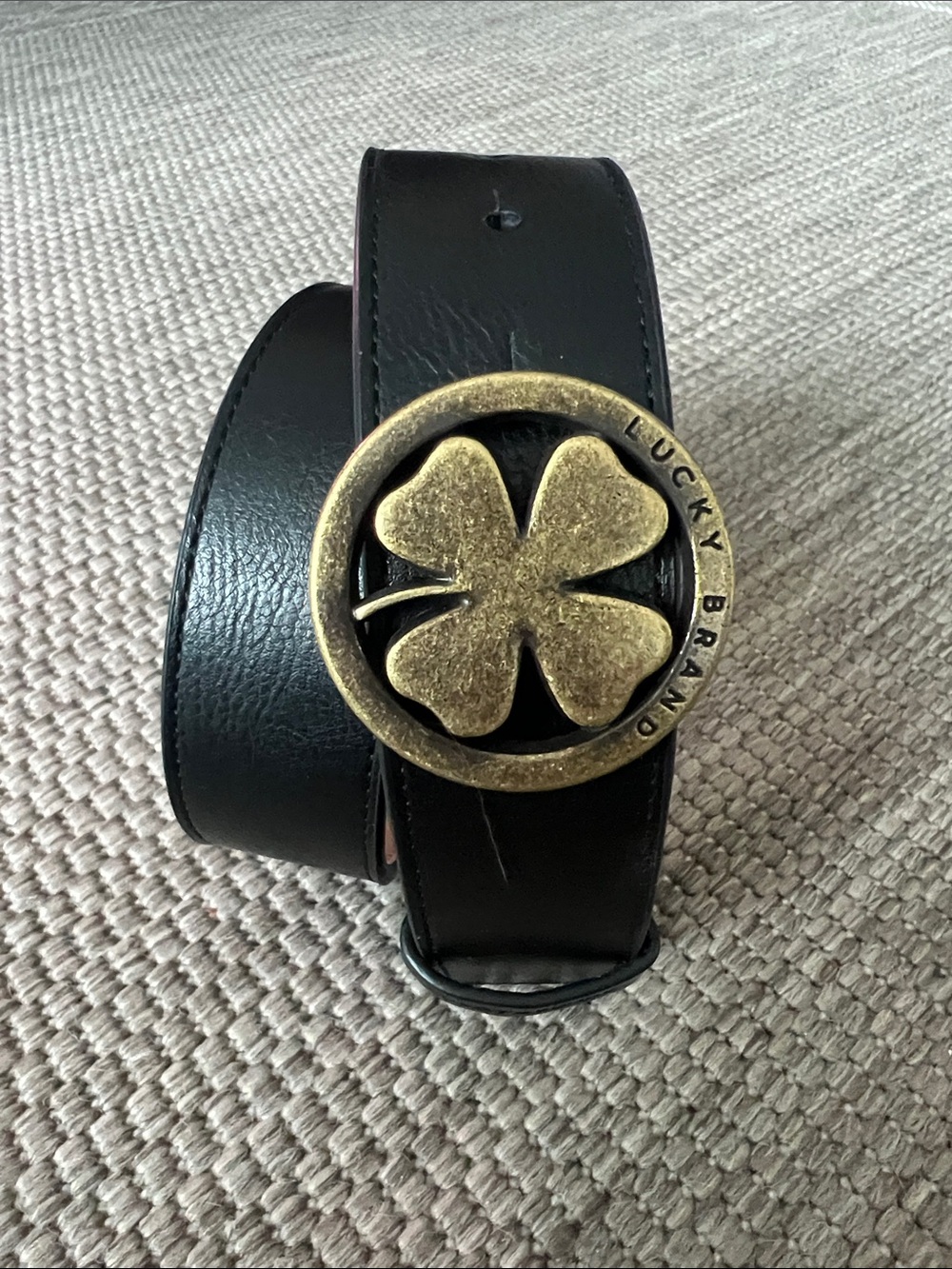 LUCKY BRAND 4 Leaf Clover Buckle Belt size Large